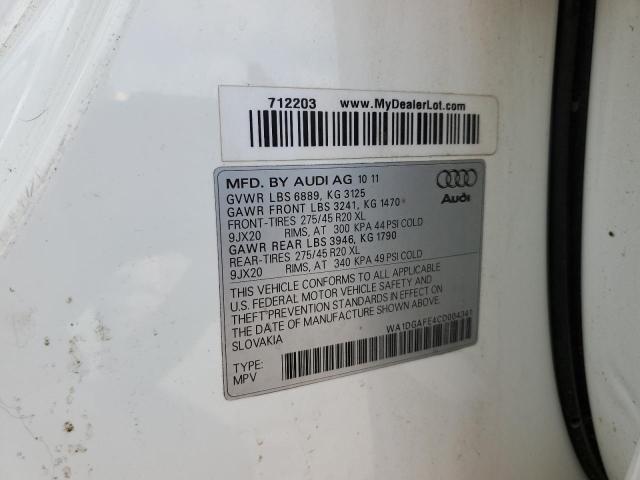 WA1DGAFE4CD004341 - 2012 AUDI Q7 PRESTIGE 白色 照片 12