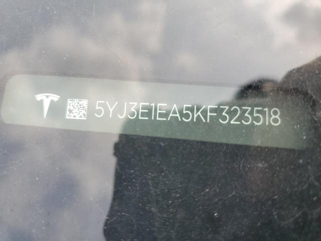 5YJ3E1EA5KF323518 - 2019 TESLA MODEL 3 黑色 照片 12