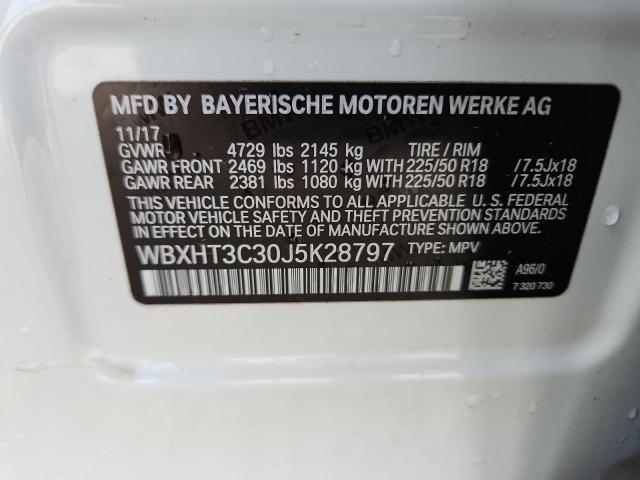 WBXHT3C30J5K28797 - 2018 BMW X1 XDRIVE28I Blanco foto 14