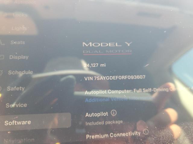 7SAYGDEF0RF093607 - 2024 TESLA MODEL Y 灰色 照片 9