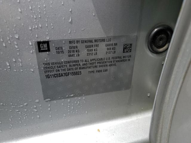 1G11C5SA7GF155823 - 2016 CHEVROLET MALIBU LIM LT 银色 照片 12