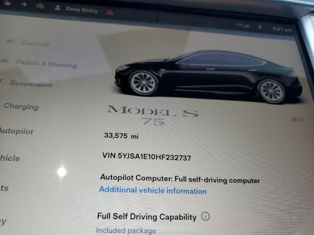 5YJSA1E10HF232737 - 2017 TESLA MODEL S Սև լուսանկար 9