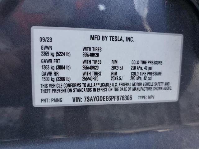 7SAYGDEE6PF876306 - 2023 TESLA MODEL Y Gri fotoğraf 13