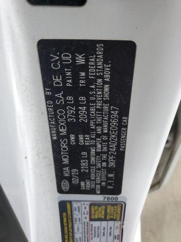 3KPF24AD2KE096947 - 2019 KIA FORTE FE 白色 照片 13