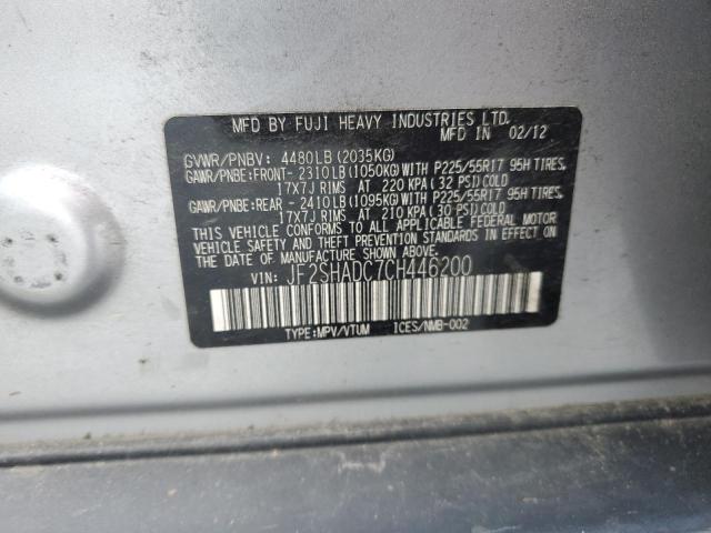 JF2SHADC7CH446200 - 2012 SUBARU FORESTER 2.5X PREMIUM SILVER photo 13