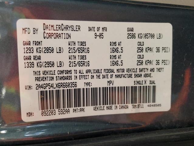 2A4GP54LX6R660356 - 2006 CHRYSLER TOWN & COU TOURING Mavi foto 13