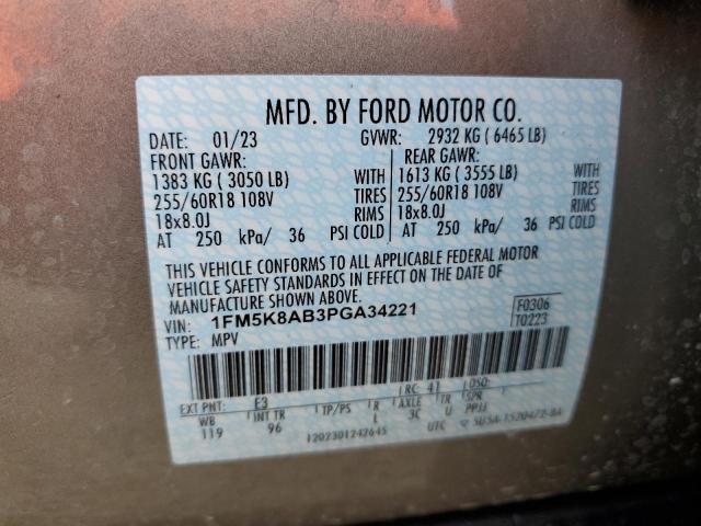 1FM5K8AB3PGA34221 - 2023 FORD EXPLORER POLICE INTERCEPTOR Gris photo 13