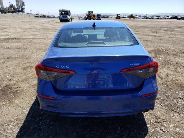 2HGFE2F53NH518831 - 2022 HONDA CIVIC SPORT BLUE photo 6
