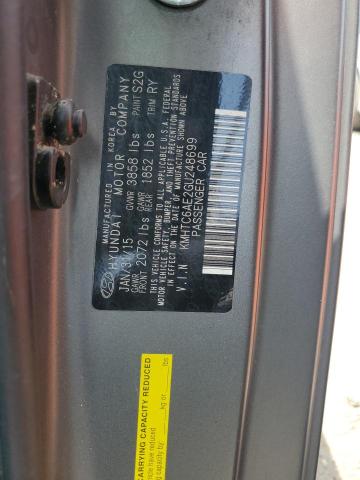 KMHTC6AE2GU248699 - 2016 HYUNDAI VELOSTER TURBO GRAY photo 12