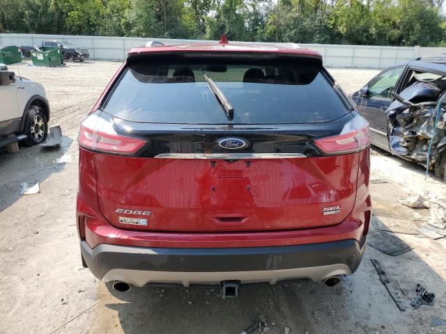 2FMPK4J93KBB31613 - 2019 FORD EDGE SEL RED photo 6