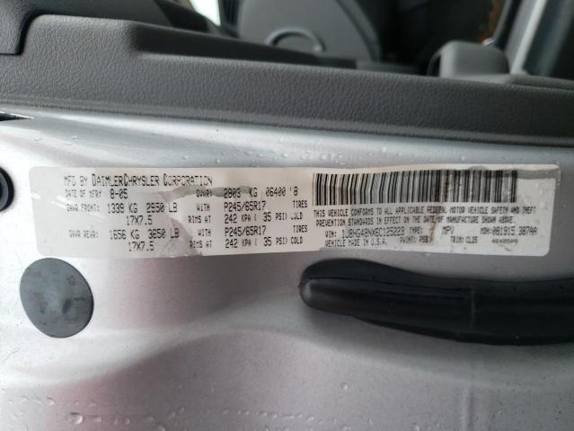 1J8HG48NX6C125223 - 2006 JEEP COMMANDER 银色 照片 10