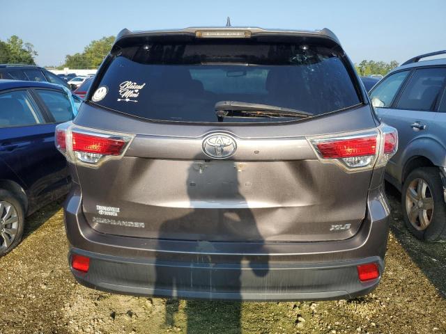 5TDKKRFH2FS066530 - 2015 TOYOTA HIGHLANDER XLE GRAY photo 6