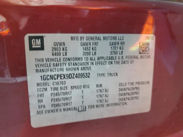 1GCNCPEX9DZ409532 - 2013 CHEVROLET SILVERADO C1500 მუქწითელი ფოტო 12