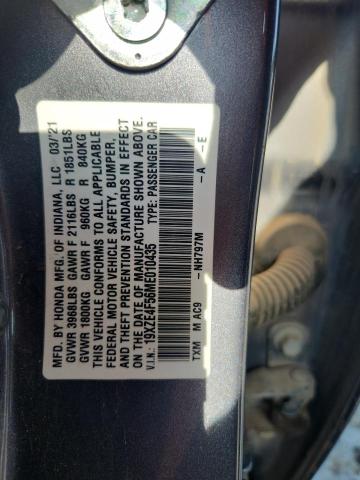 19XZE4F56ME010435 - 2021 HONDA INSIGHT EX GRAY photo 12