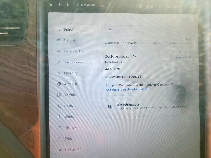 5YJXCBE28LF268358 - 2020 TESLA MODEL X 白色 照片 9