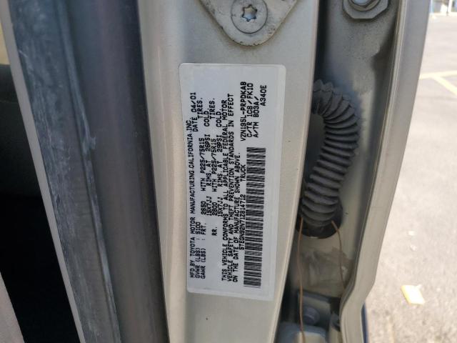 5TEGN92N71Z814712 - 2001 TOYOTA TACOMA DOUBLE CAB PRERUNNER SILVER photo 12