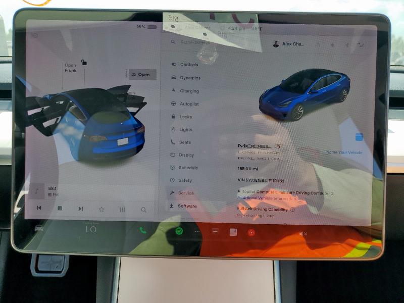 5YJ3E1EB3JF112082 - 2018 TESLA MODEL 3 BLUE photo 9