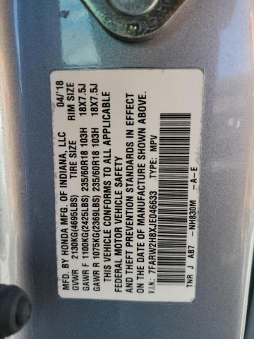 7FARW2H8XJE046633 - 2018 HONDA CR-V EXL 银色 照片 14