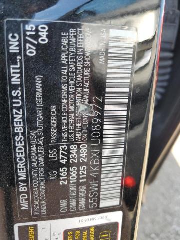 55SWF4KBXFU089972 - 2015 MERCEDES-BENZ C 300 4MATIC BLACK photo 12