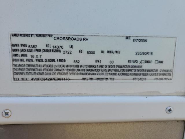 4V0FC34297E001178 - 2007 KEYSTONE TRVL TRL 白色 照片 10