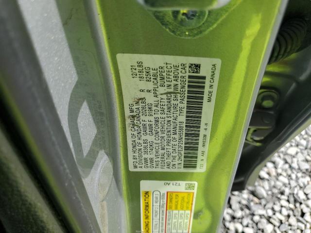 2HGFE2F25NH558818 - 2022 HONDA CIVIC LX Gümüş foto 12