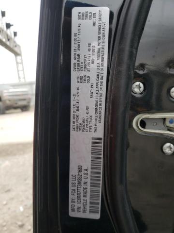 1C6RR7TT3MS521680 - 2021 RAM 1500 CLASS SLT შავი ფოტო 10