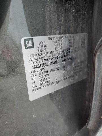 1GCGTBEN5J1155161 - 2018 CHEVROLET COLORADO მწვანე ფოტო 12