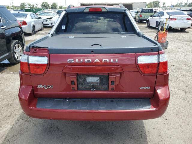 4S4BT62C857107589 - 2005 SUBARU BAJA SPORT RED photo 6