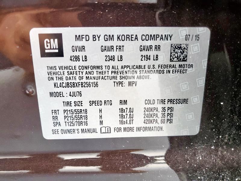 KL4CJBSBXFB256156 - 2015 BUICK ENCORE CONVENIENCE 黑色 照片 14