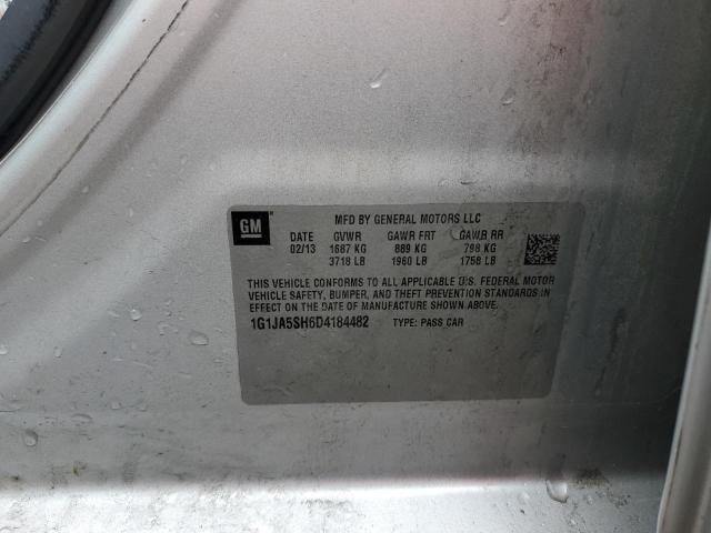 1G1JA5SH6D4184482 - 2013 CHEVROLET SONIC LS SILVER photo 12