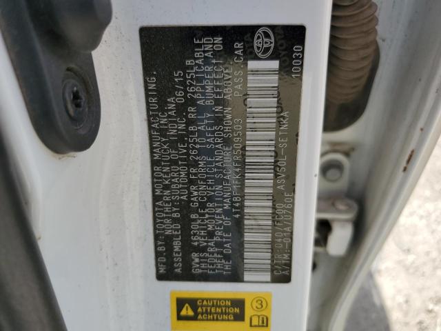 4T4BF1FK4FR509503 - 2015 TOYOTA CAMRY LE WHITE photo 12