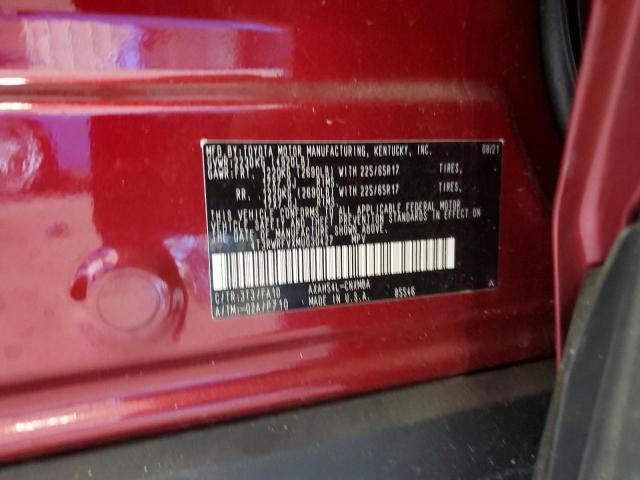4T3RWRFVXMU030427 - 2021 TOYOTA RAV4 XLE RED photo 13