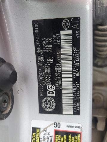 2T1BURHE8GC483755 - 2016 TOYOTA COROLLA L 灰色 照片 12