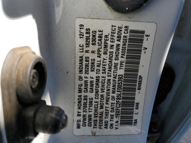 19XFC2F85LE005393 - 2020 HONDA CIVIC SPORT 白色 照片 10