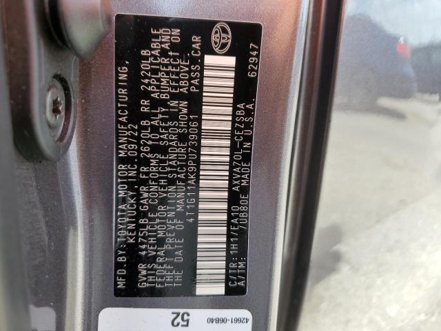 4T1G11AK9PU739061 - 2023 TOYOTA CAMRY SE NIGHT SHADE GRAY photo 12