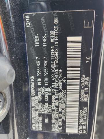 JTEZU5JR0K5202795 - 2019 TOYOTA 4RUNNER SR5 Սև լուսանկար 13