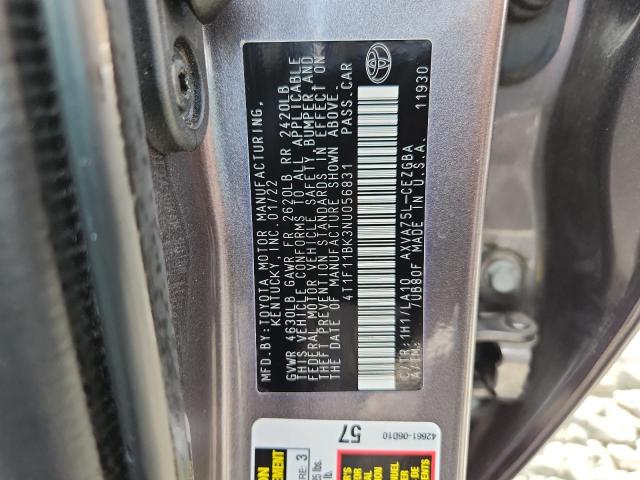 4T1F11BK3NU056831 - 2022 TOYOTA CAMRY XLE Մոխրագույն լուսանկար 13