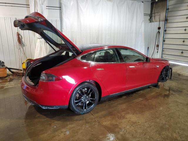 5YJSA1E27FF119910 - 2015 TESLA MODEL S RED photo 3