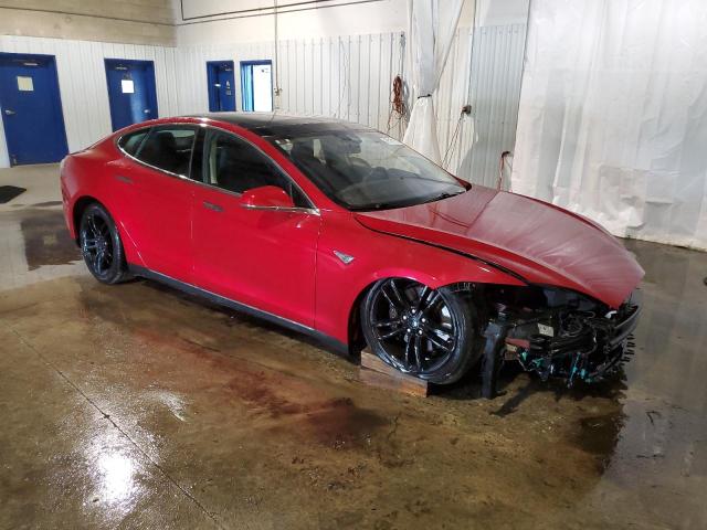 5YJSA1E27FF119910 - 2015 TESLA MODEL S RED photo 4