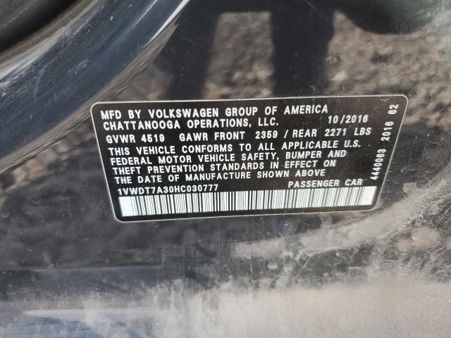 1VWDT7A30HC030777 - 2017 VOLKSWAGEN PASSAT R-LINE Grau Foto 13