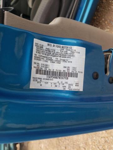 1FAFP34N87W247938 - 2007 FORD FOCUS ZX4 BLUE photo 10