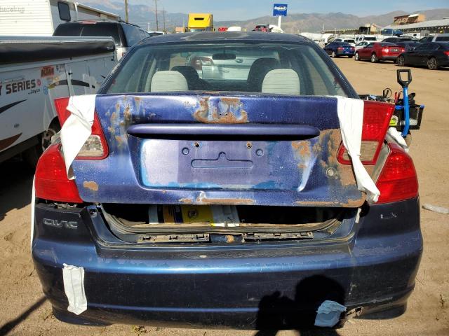 2HGES15584H544422 - 2004 HONDA CIVIC LX BLUE photo 6