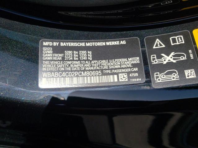 WBABC4C02PCM80695 - 2023 BMW M850XI BLACK photo 12