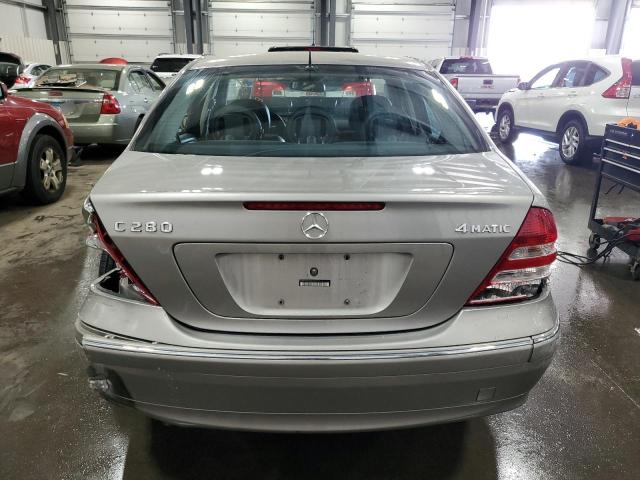 WDBRF92H96F755777 - 2006 MERCEDES-BENZ C 280 4MATIC SILVER photo 6