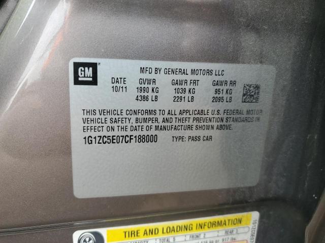 1G1ZC5E07CF188000 - 2012 CHEVROLET MALIBU 1LT GOLD photo 10