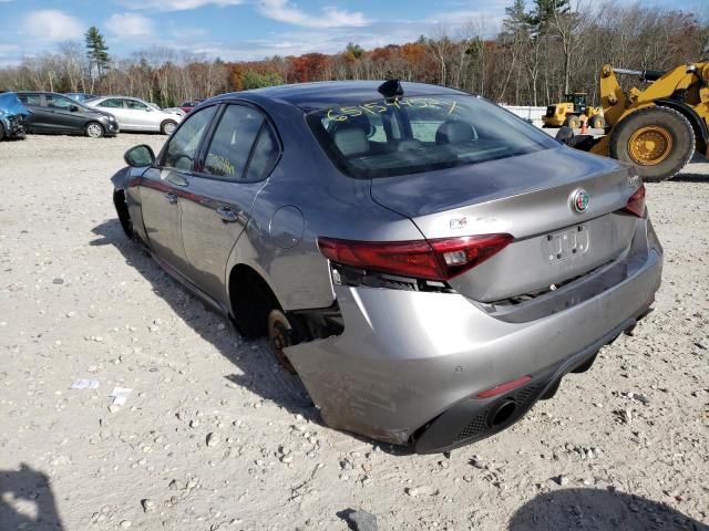 ZARFAEDN9J7593429 - 2018 ALFA ROMEO GIULIA Q4 GRAY photo 3