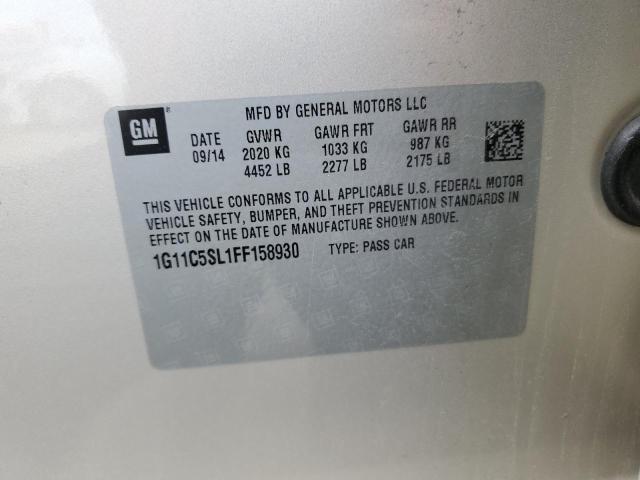 1G11C5SL1FF158930 - 2015 CHEVROLET MALIBU 1LT 棕色 照片 12