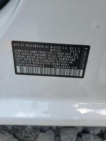 3VWC57BU0KM091016 - 2019 VOLKSWAGEN JETTA S WHITE photo 12