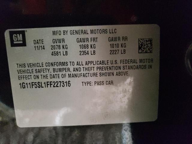 1G11F5SL1FF227316 - 2015 CHEVROLET MALIBU LTZ შავი ფოტო 13