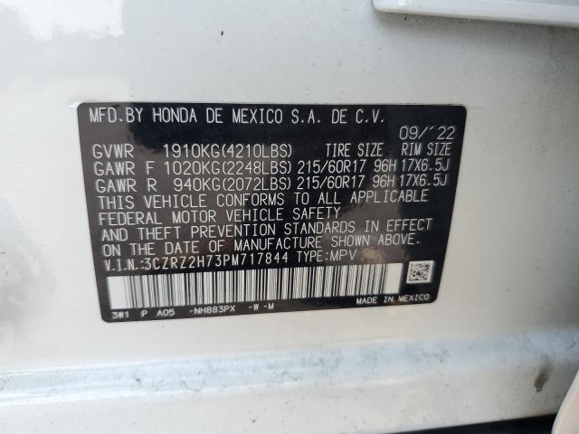 3CZRZ2H73PM717844 - 2023 HONDA HR-V EXL Ақ фото 13
